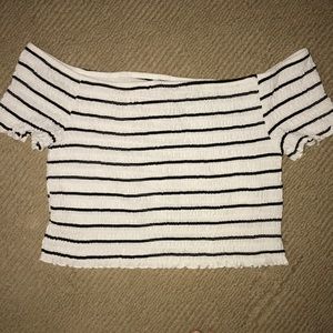 black & white crop top